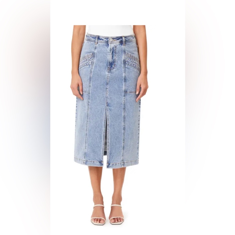 NWT - HABITUAL- SLIT DENIM MIDI SKIRT Size 6/28